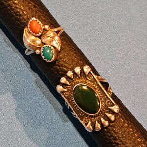 Pair of Southwest Sterling Silver Rings